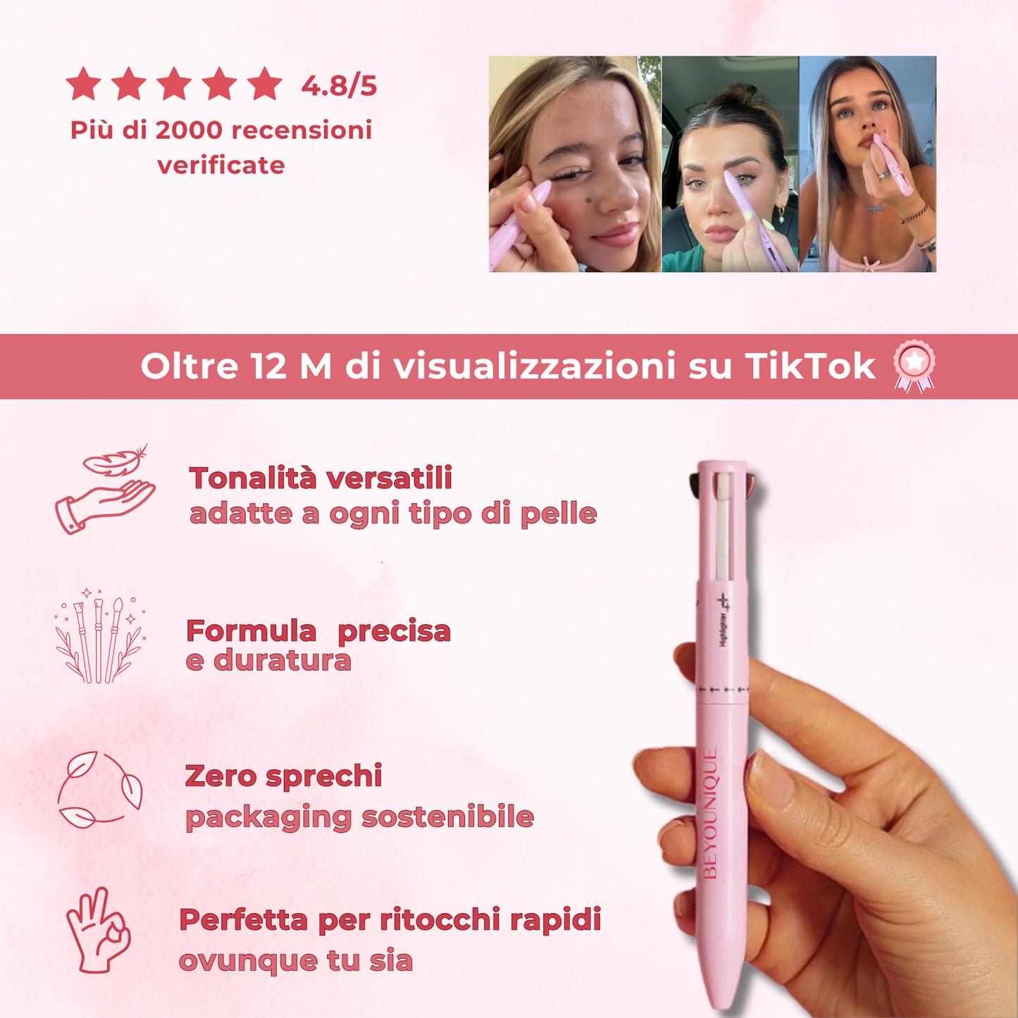 💄 Pronta in 120 secondi – Il Make‑Up 4in1™ scelto da 20 000+ donne quest’estate